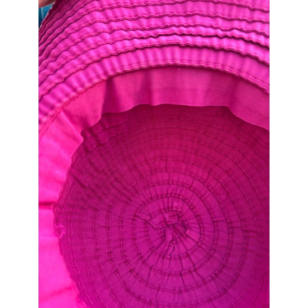 Wide Brim Grosgrain‎ Sun Hat Scala Fuchsia Pink Peacock Scarf
